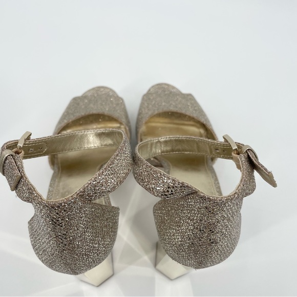 Michael Michael Kors Petra Platform Glitter High Block Heel Size 9.5 - Picture 9 of 16